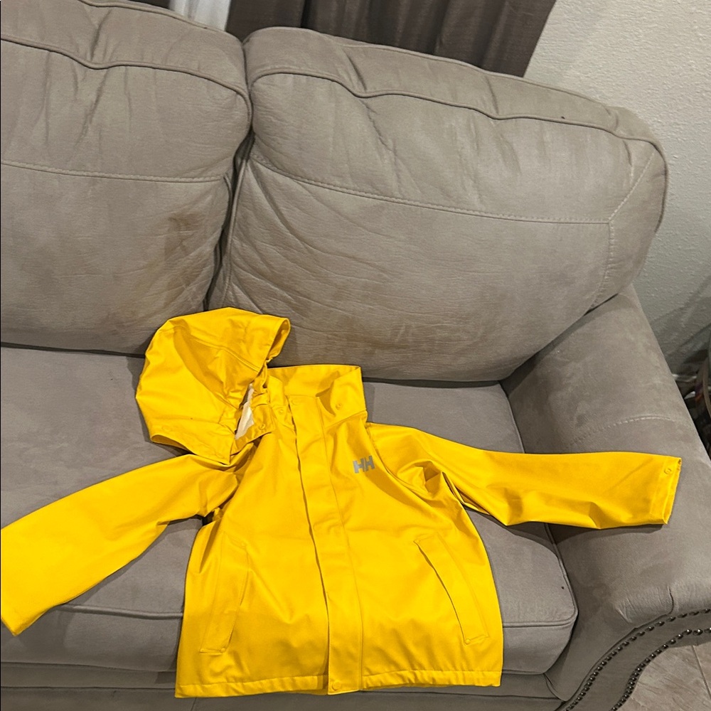 Helly Hansen Bright Yellow Kids Raincoat with Hood
